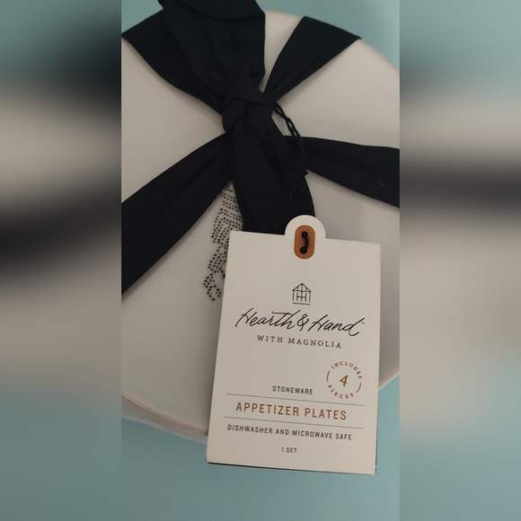 Hearth & Hand  Magnolia Home Christmas  Appetizer Plates Holiday  4 Plates  New - Picture 3 of 9